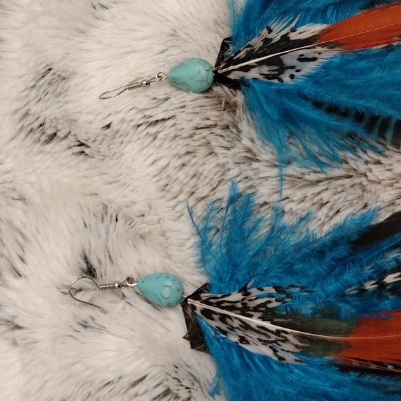 Handmade Feather Earrings - Picture 4 of 6